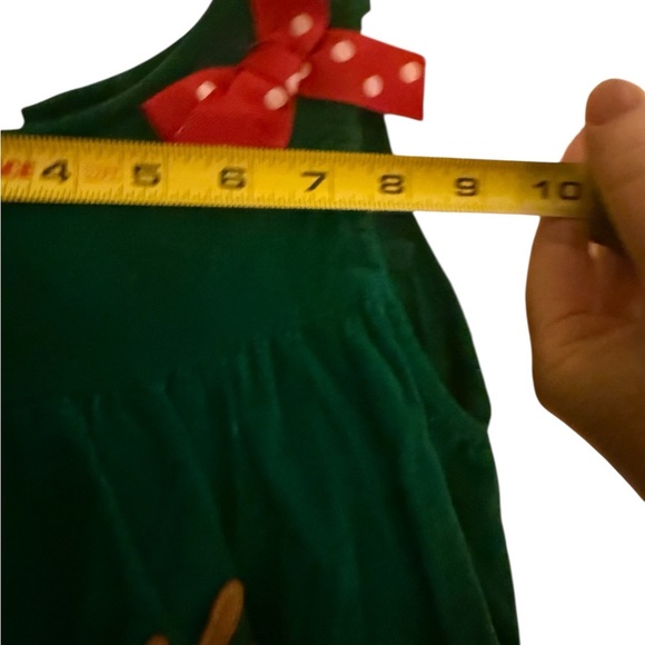 Rare Editions Christmas Reindeer Dress 24M Green Corduroy Holiday Outfit - Picture 8 of 9